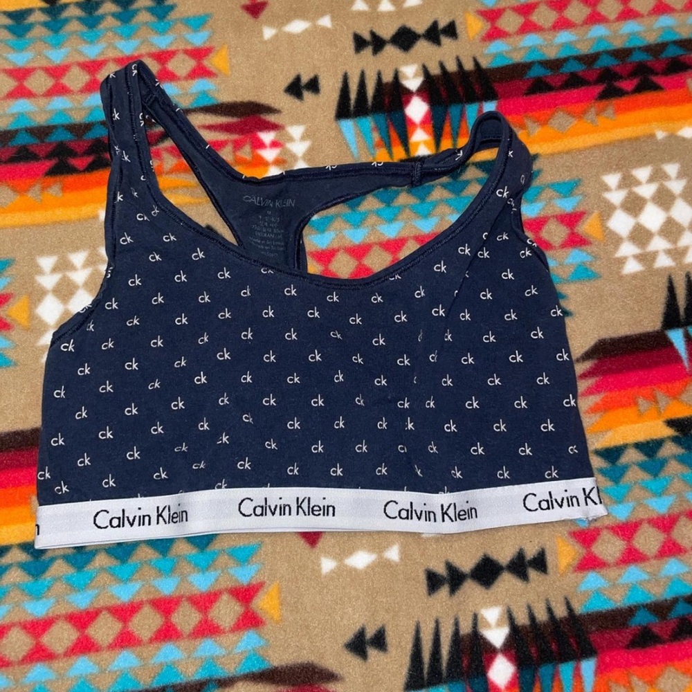 Calvin Klein Dark Blue Patterned Bralette